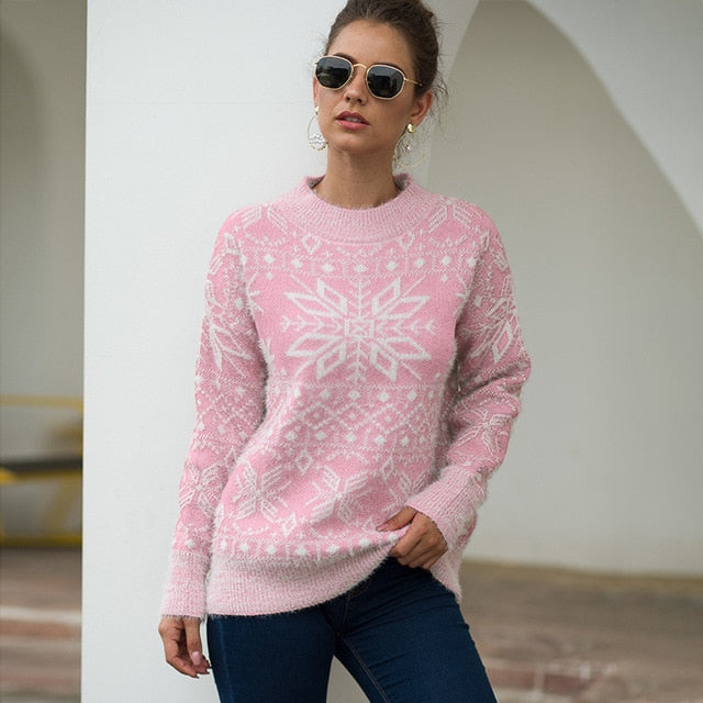 2019 Christmas Sweaters Women Thick Warm Xmas Sweater Women Pullover Sweater With Deer Elk Women Winter Sweater Knitted Female