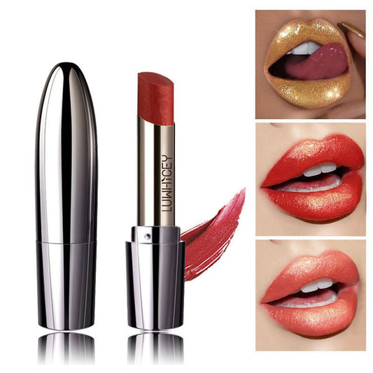 Bullet Design Metallic Lip Cream  Women Long Lasting Lipstick Cosmetics Make your lip sexy and charming. Suitable for profession